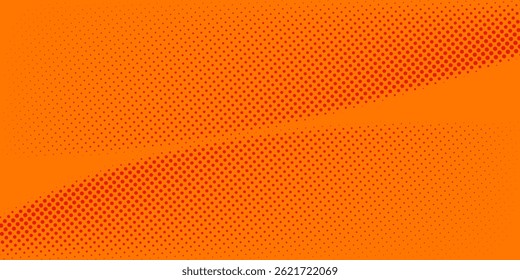 Dots halftone orange color pattern gradient texture with technology digital background. Dots pop art comics with summer background.