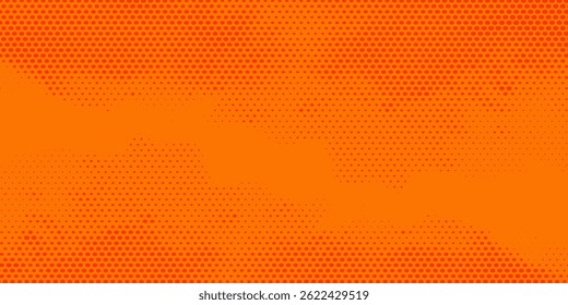 Dots halftone orange color pattern gradient texture with technology digital background. Dots pop art comics with summer background