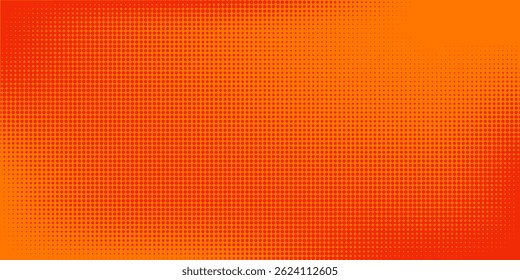 Textura de gradiente de patrón de color naranja semitono de puntos con tecnología de fondo digital. Cómics de arte pop de puntos con fondo de verano.