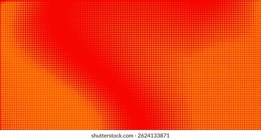 Textura de gradiente de patrón de color naranja semitono de puntos con tecnología de fondo digital. Cómics de arte pop de puntos con fondo de verano.