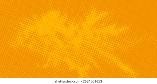 Dots halftone orange color pattern gradient texture with technology digital background. Dots pop art comics with summer background.