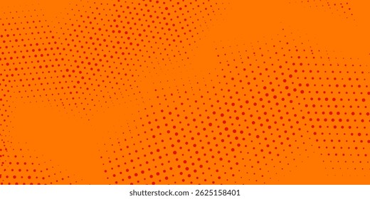 Dots halftone orange color pattern gradient texture with technology digital background. Dots pop art comics with summer background vector ilustration, eps 10