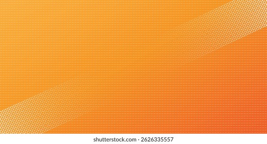 Pontos de meio-tom laranja cor padrão textura gradiente com tecnologia digital fundo. Quadrinhos de arte pop com fundo de verão.