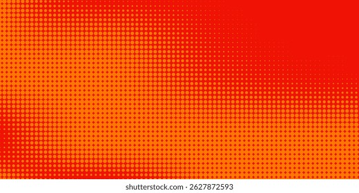 Dots Halbton orange Farbmuster Farbverlauf Textur mit Technologie digitalen Hintergrund. Punkte Pop-Art-Comics mit Sommerhintergrund, eps10