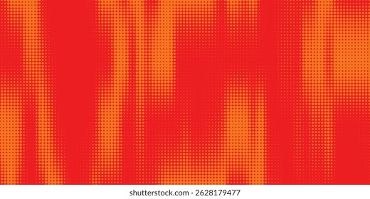 Textura de gradiente de patrón de color naranja semitono de puntos con tecnología de fondo digital. Cómics de arte pop de puntos con fondo de verano. ilustración de Vector