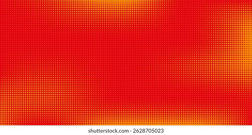 Dots halftone orange color pattern gradient texture with technology digital background. Dots pop art comics with summer background.