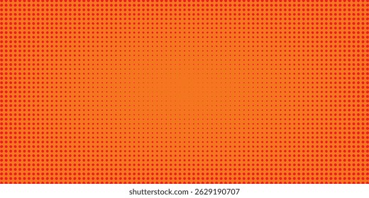 Dots halftone orange color pattern gradient texture with technology digital background. Dots pop art comics with summer background.