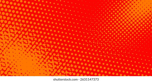 Dots halftone orange color pattern gradient texture with technology digital background. Dots pop art comics with summer background.