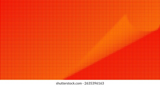 Textura de gradiente de patrón de color naranja semitono de puntos con tecnología de fondo digital. Cómics del arte pop de los puntos con fondo del verano