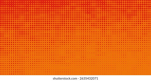 Dots halftone orange color pattern gradient texture with technology digital background. Dots pop art comics with summer background.