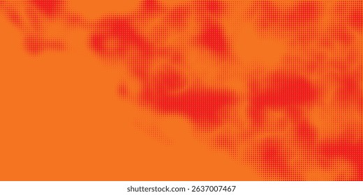 Dots halftone orange color pattern gradient texture with technology digital background. Vector ilustration