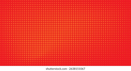 Dots halftone orange color pattern gradient texture with technology digital background. Dots pop art comics with summer background.