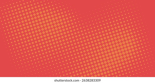Dots halftone orange color pattern gradient texture with technology digital background. Dots pop art comics with summer background eps 10