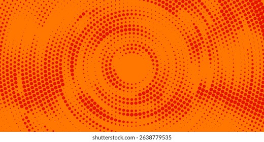 Dots halftone orange color pattern gradient texture with technology digital background. Vector ilustration