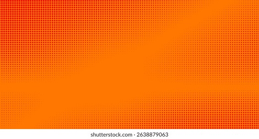Dots halftone orange color pattern gradient texture with technology digital background. Dots pop art comics with summer background.