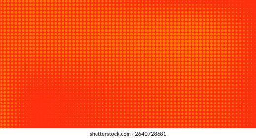Dots halftone orange color pattern gradient texture with technology digital background. Dots pop art comics with summer background.