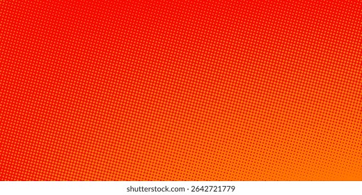 Textura de gradiente de patrón de color naranja semitono de puntos con tecnología de fondo digital. Cómics de arte pop de puntos con fondo de verano.
