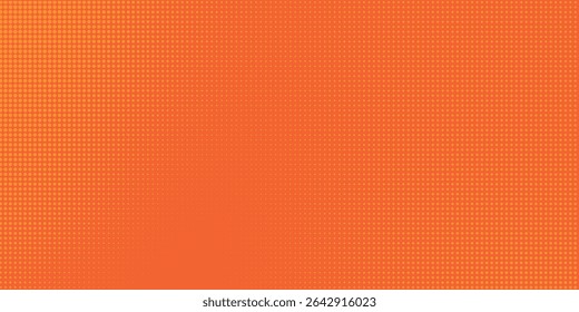 Dots halftone orange color pattern gradient texture with technology digital background. Dots pop art comics with summer background.