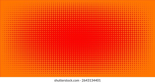Dots halftone orange color pattern gradient texture with technology digital background. Dots pop art comics with summer background.