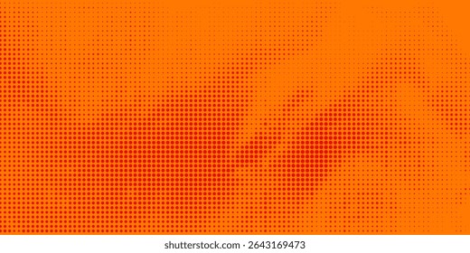 Dots halftone orange color pattern gradient texture with technology digital background