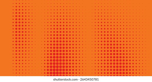 Dots halftone orange color pattern gradient texture with technology digital background. Dots pop art comics with summer  modern art