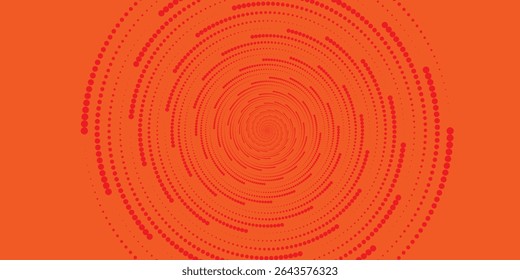 Dots halftone orange color pattern gradient texture with technology digital background. Dots pop art comics with summer background eps10.