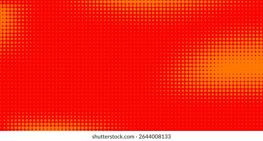 Dots halftone orange color pattern gradient texture with technology digital background.