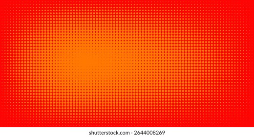 Dots halftone orange color pattern gradient texture with technology digital background.