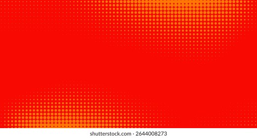 Dots halftone orange color pattern gradient texture with technology digital background.