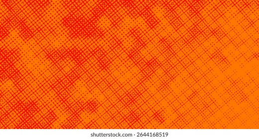 Pontos de meio-tom laranja cor padrão textura gradiente com tecnologia digital fundo. Quadrinhos de arte pop com fundo de verão.