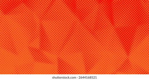 Dots halftone orange color pattern gradient texture with technology digital background. Dots pop art comics with summer background.