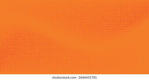Dots halftone orange color pattern gradient texture with technology digital background. Dots pop art comics with summer background.