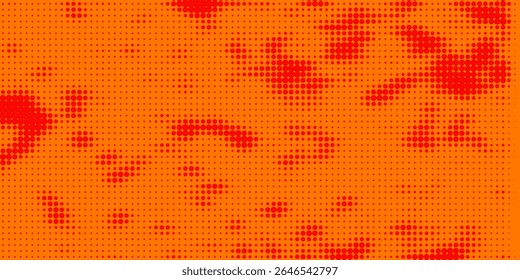 Dots halftone orange color pattern gradient texture with technology digital background. Dots pop art comics with summer background.