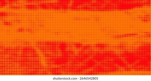Pontos de meio-tom laranja cor padrão textura gradiente com tecnologia digital fundo. Quadrinhos de arte pop com fundo de verão.