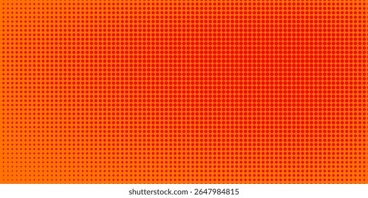 Dots halftone orange color pattern gradient texture with technology digital background. Dots pop art comics with summer background.