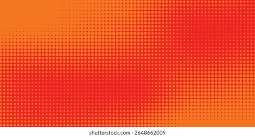 Dots halftone orange color pattern gradient texture with technology digital background