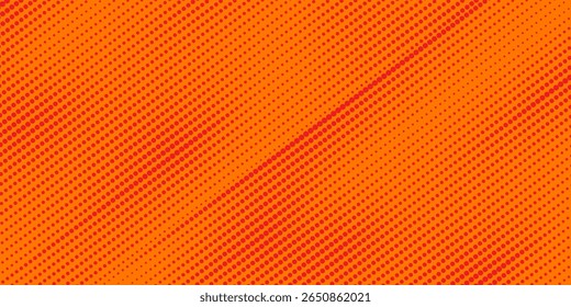 Dots halftone orange color pattern gradient texture with technology digital background. Dots pop art comics with summer background,eps10