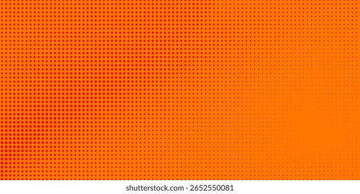 Dots halftone orange color pattern gradient texture with technology digital background. Dots pop art comics with summer background.