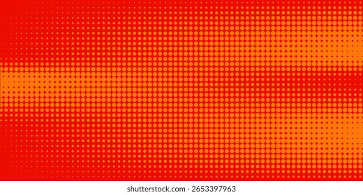 Dots halftone orange color pattern gradient texture with technology digital background. Dots pop art comics with summer background.