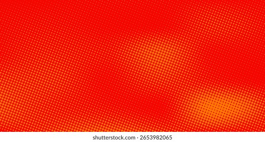 Pontos de meio-tom laranja cor padrão textura gradiente com tecnologia digital fundo. Quadrinhos de arte pop com fundo de verão.