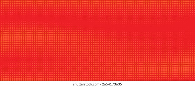 Textura de gradiente de patrón de color naranja semitono de puntos con tecnología de fondo digital.

