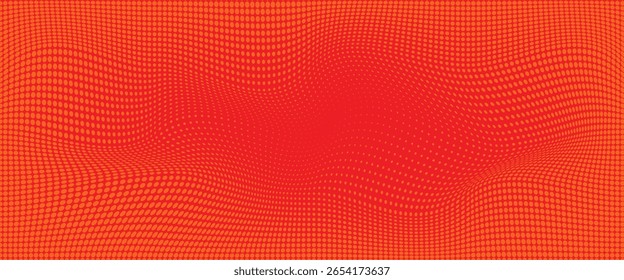 Textura de gradiente de patrón de color naranja semitono de puntos con tecnología de fondo digital. Cómics de arte pop con fondo de verano eps10.	
