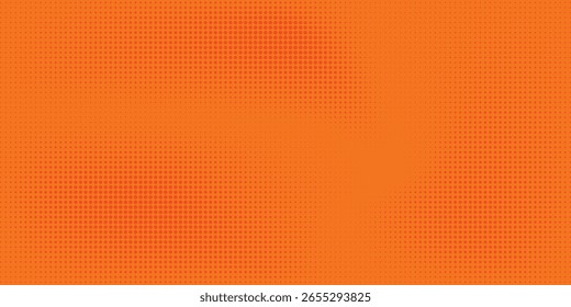 Dots halftone orange color pattern gradient texture with technology digital background. Dots pop art comics modern  orange background