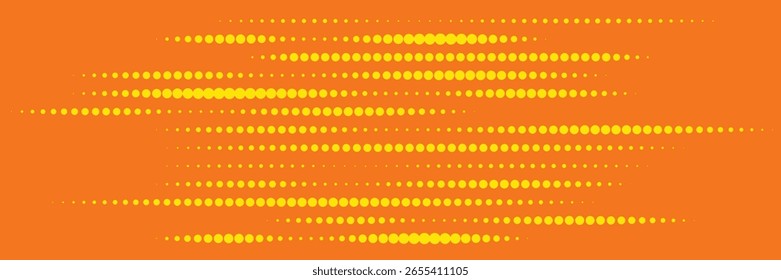 Textura de gradiente de patrón de color naranja semitono de puntos con tecnología de fondo digital. Cómics de arte pop de puntos con fondo de verano.
