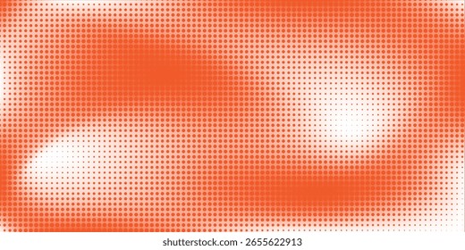 Textura de gradiente de patrón de color naranja semitono de puntos con tecnología de fondo digital. Puntos pop art comics naranja