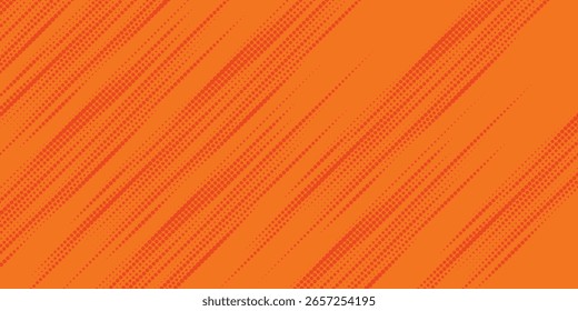 Dots Halbton orange Farbmuster Farbverlauf Textur mit Technologie digitalen Hintergrund. Punkte Pop Art Comics moderner orangefarbener Hintergrund