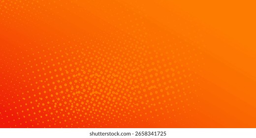 Dots halftone orange color pattern gradient texture with technology digital background.Abstract good