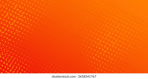 Textura de gradiente de patrón de color naranja de semitono de puntos con fondo digital de tecnología. Abstractas buen arte simple