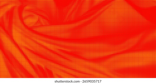 Dots halftone orange color pattern gradient texture with technology digital background. Dots pop art comics with summer background.