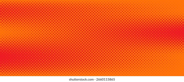 Textura de gradiente de patrón de color naranja semitono de puntos con tecnología de fondo digital. Cómics de arte pop con fondo de verano eps 10.